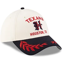 Casquette New Era 39THIRTY Flex crème/bleu marine pour homme des Houston Texans, draft NFL 2025