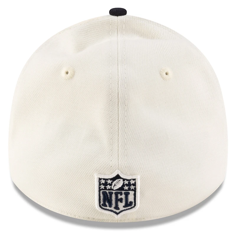 Casquette New Era 39THIRTY Flex crème/bleu marine pour homme des Houston Texans, draft NFL 2025