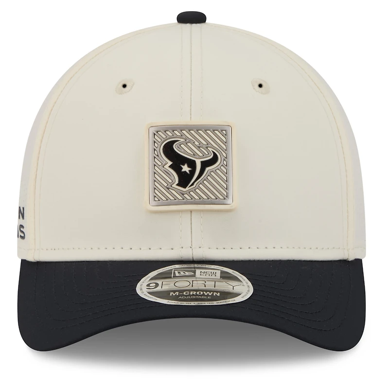 Men's New Era Cream/Navy Houston Texans 2026 NFL Training Camp 9FORTY Adjustable Hat