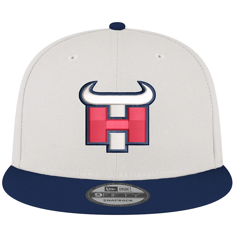 Casquette à visière snapback 9FIFTY City Originals des Houston Texans de New Era pour homme, couleur crème/bleu marine