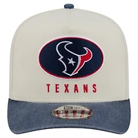 Men's New Era  Cream/Navy Houston Texans Washed A-Frame 9FIFTY Snapback Hat