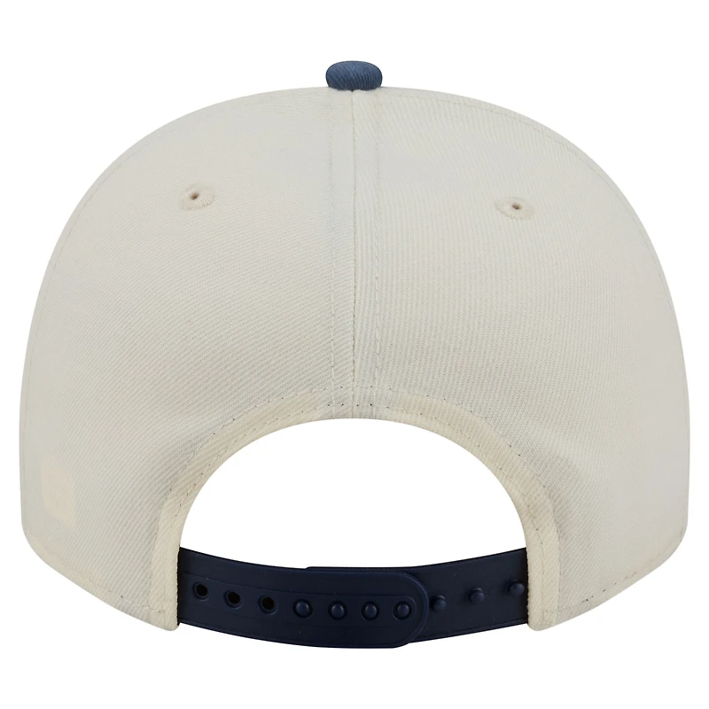 Men's New Era  Cream/Navy Houston Texans Washed A-Frame 9FIFTY Snapback Hat