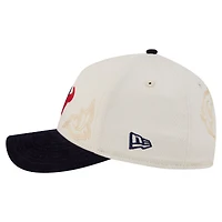 Men's New Era  Cream/Navy Houston Texans Western 9FORTY A-Frame Adjustable Hat