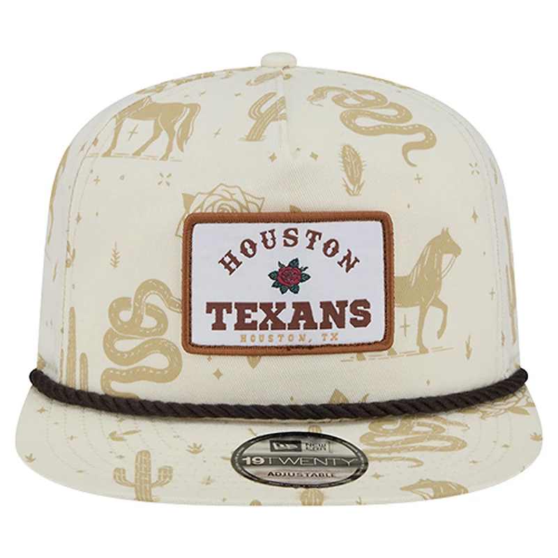 Men's New Era  Cream Houston Texans Desert Rose 19TWENTY Adjustable Hat
