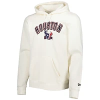 Men's New Era Cream Houston Texans Sideline Chrome Pullover Hoodie