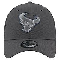 Casquette New Era Graphite Houston Texans Main 39THIRTY Flex pour homme
