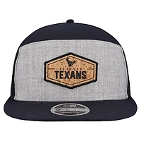 Men's New Era  Gray/Navy Houston Texans Cork Split Panel 9FIFTY Trucker Snapback Hat