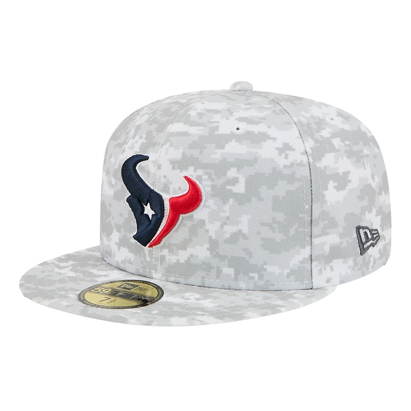 Casquette ajustée New Era grise pour homme, Houston Texans 2025 Salute to Service Fan Pack 59FIFTY