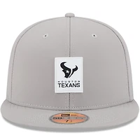 Casquette ajustée New Era grise Houston Texans 2025 Sideline Quill Tech 59FIFTY pour homme