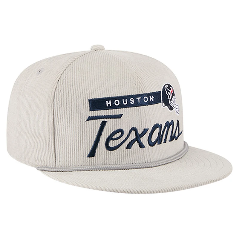 Men's New Era Gray Houston Texans Cord Rope Corduroy 9FIFTY Snapback Hat