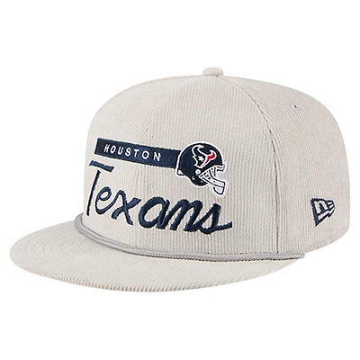 Men's New Era Gray Houston Texans Cord Rope Corduroy 9FIFTY Snapback Hat