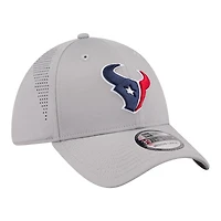 Casquette New Era Flex grise pour homme, modèle Houston Texans, perforée 39THIRTY