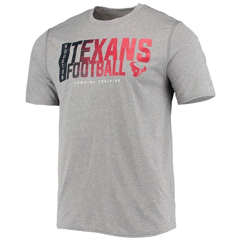 T-shirt pour homme New Era gris chiné Houston Texans Combine Authentic Game On