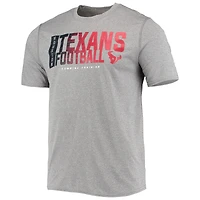 T-shirt pour homme New Era gris chiné Houston Texans Combine Authentic Game On