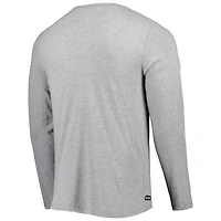 T-shirt à manches longues pour homme Houston Texans Combine Authentic Red Zone New Era gris chiné