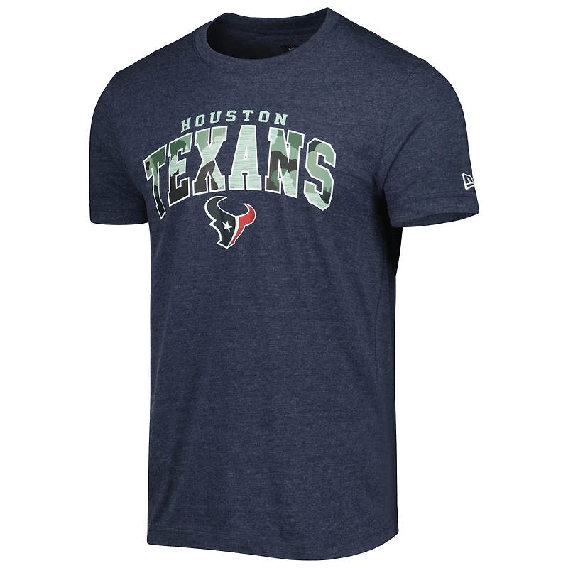 T-shirt pour homme New Era bleu marine chiné Houston Texans Training Collection