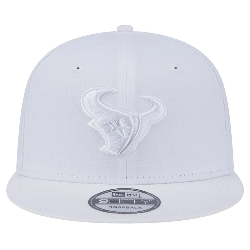Casquette à visière snapback 9FIFTY Houston Texans New Era pour homme, blanc sur blanc