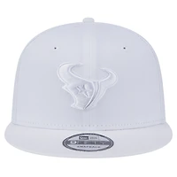 Casquette à visière snapback 9FIFTY Houston Texans New Era pour homme, blanc sur blanc