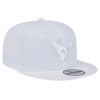 Casquette à visière snapback 9FIFTY Houston Texans New Era pour homme, blanc sur blanc