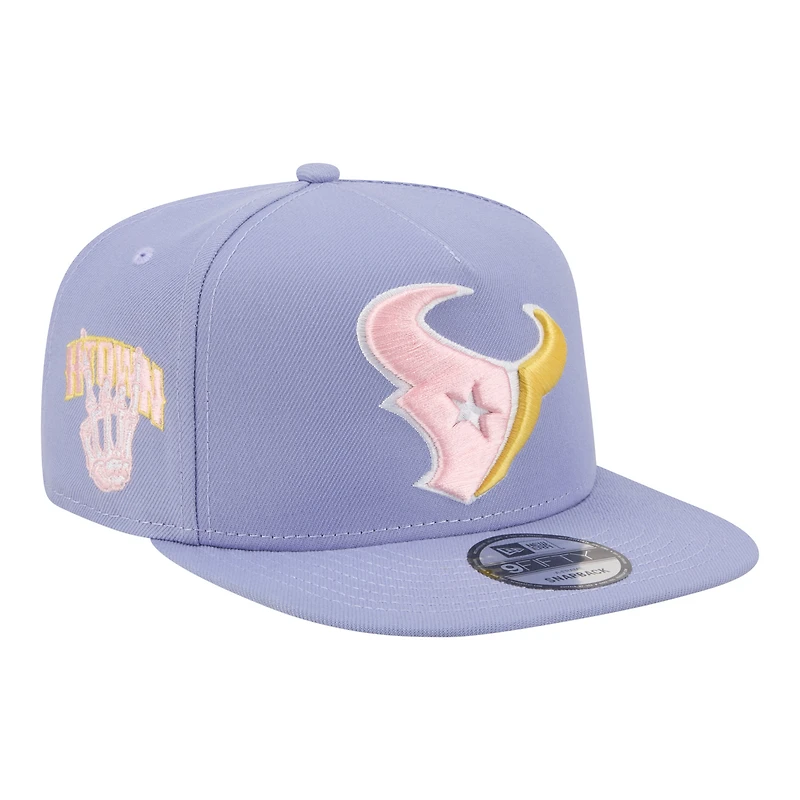 Men's New Era Lavender Houston Texans Bloom A-Frame 9FIFTY Snapback Hat