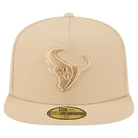 Men's New Era  Light Beige Houston Texans Color Pack A-Frame 59FIFTY Fitted Hat