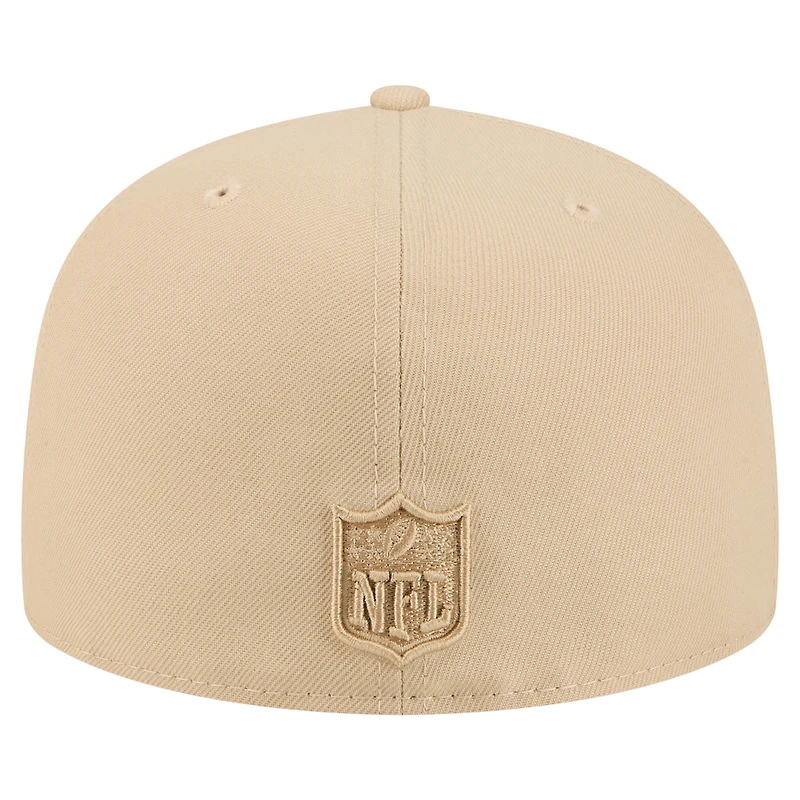 Men's New Era  Light Beige Houston Texans Color Pack A-Frame 59FIFTY Fitted Hat