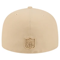Men's New Era  Light Beige Houston Texans Color Pack A-Frame 59FIFTY Fitted Hat