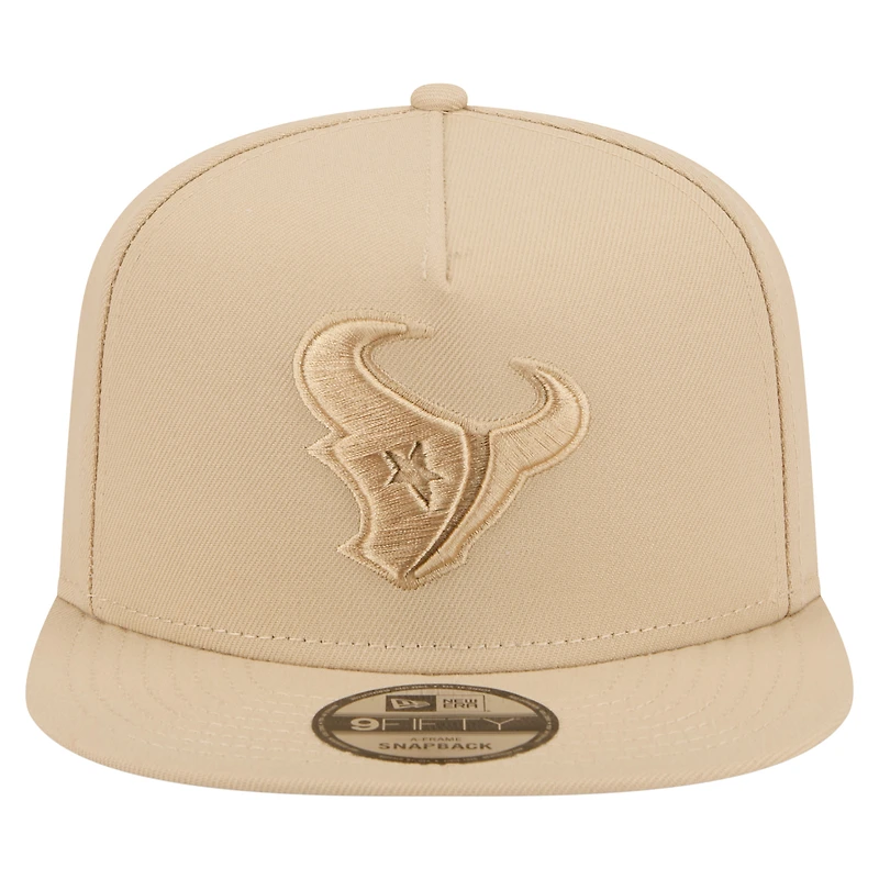 Casquette snapback A-Frame 9FIFTY beige clair pour homme New Era, Houston Texans, color pack