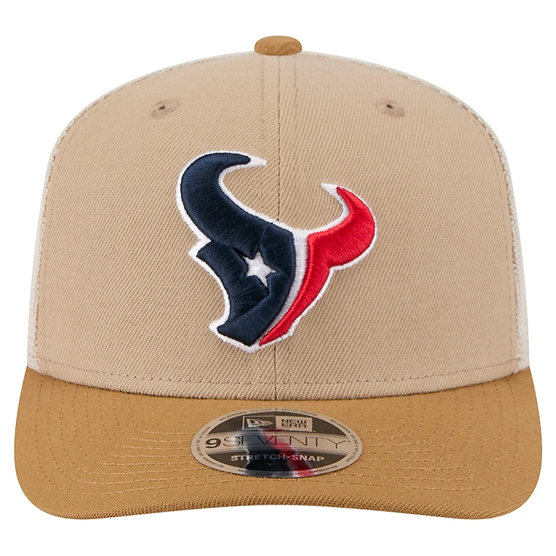 Casquette ajustable bicolore 9SEVENTY beige clair des Houston Texans de New Era pour homme