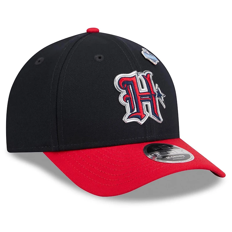 Casquette ajustable New Era bleu marine/rouge Houston Texans 2026 NFL Draft 9FORTY M-Crown pour homme