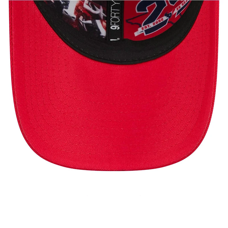 Casquette ajustable New Era bleu marine/rouge Houston Texans 2026 NFL Draft 9FORTY M-Crown pour homme