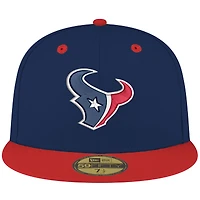 Casquette ajustée bicolore 59FIFTY bleu marine/rouge pour homme des Houston Texans Flipside de New Era