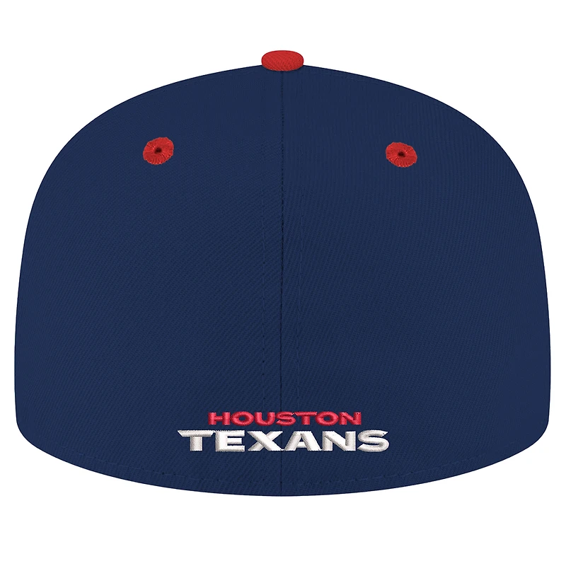 Casquette ajustée bicolore 59FIFTY bleu marine/rouge pour homme des Houston Texans Flipside de New Era