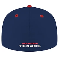 Casquette ajustée bicolore 59FIFTY bleu marine/rouge pour homme des Houston Texans Flipside de New Era