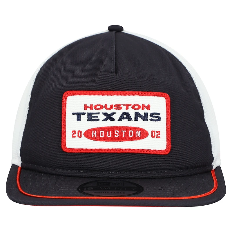 Casquette ajustable New Era 19TWENTY bleu marine/blanc pour homme, Houston Texans Patch