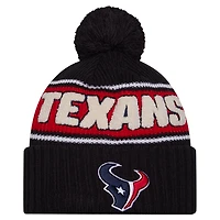 Men's New Era Navy Houston Texans 2024 Sideline Cuffed Knit Hat with Pom