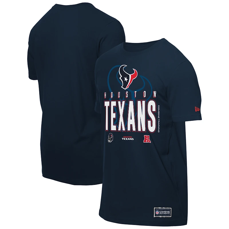 T-shirt New Era bleu marine pour homme, camp d'entraînement NFL 2025 des Houston Texans