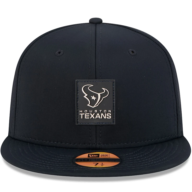 Casquette ajustée New Era 59FIFTY bleu marine Houston Texans 2025 Sideline pour homme