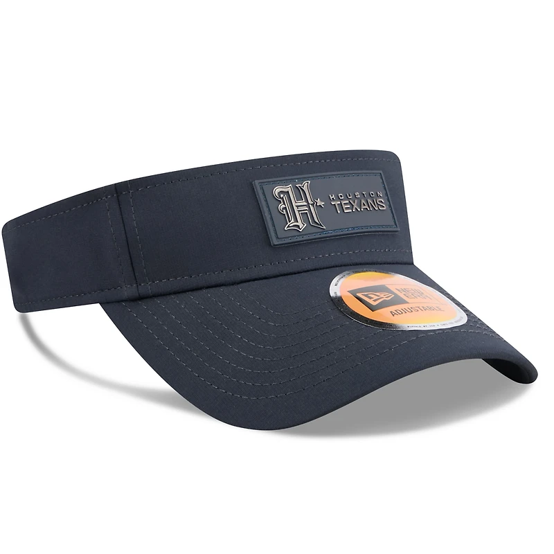 Visière H-Town Sideline 2025 bleu marine New Era pour homme des Houston Texans