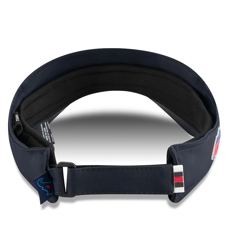 Visière H-Town Sideline 2025 bleu marine New Era pour homme des Houston Texans