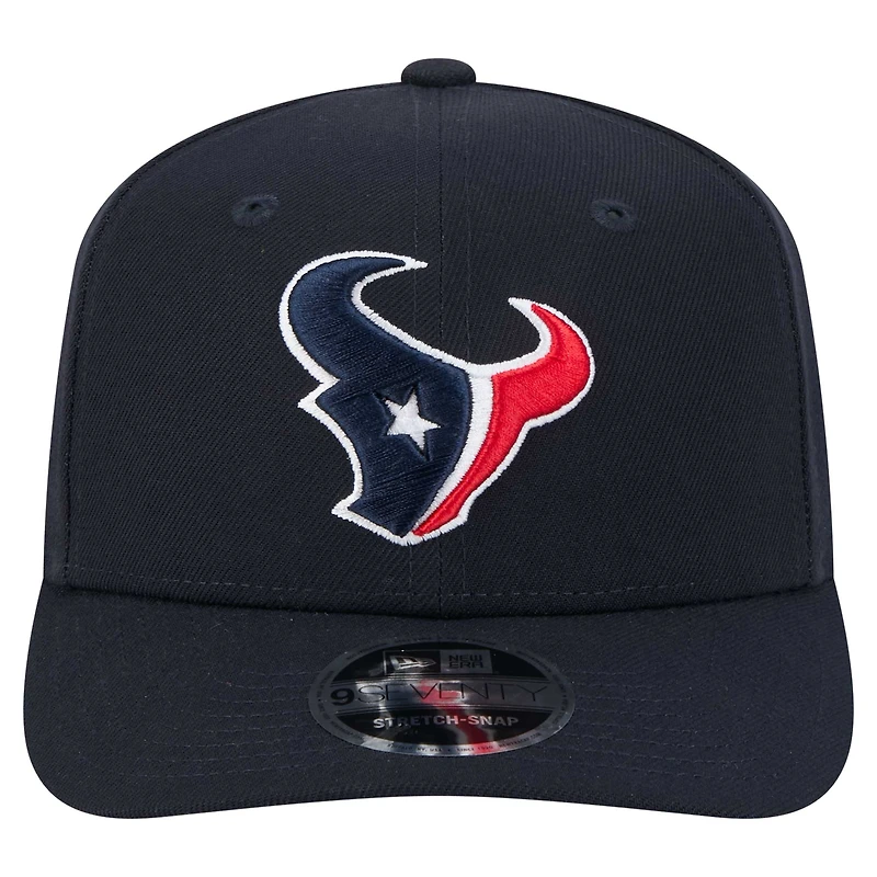Casquette extensible à boutons-pression 9SEVENTY bleu marine des Houston Texans de New Era pour homme