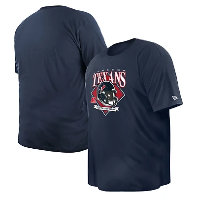 T-shirt avec casque Big & Tall New Era pour hommes, bleu marine, Houston Texans