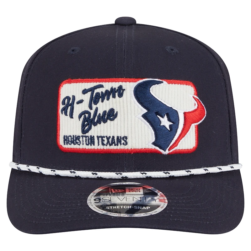 Casquette extensible à pression New Era bleu marine Houston Texans Chant 9SEVENTY pour homme