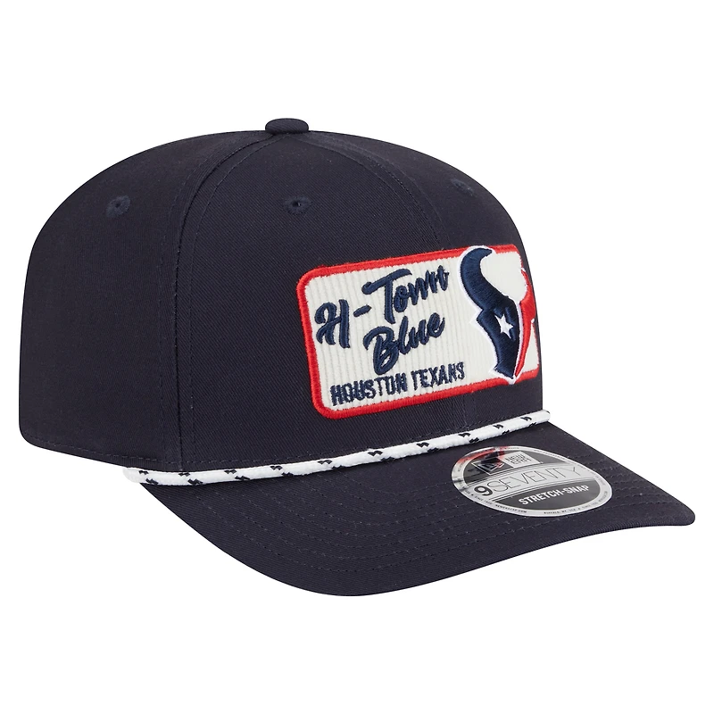 Casquette extensible à pression New Era bleu marine Houston Texans Chant 9SEVENTY pour homme
