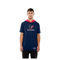 Men's New Era  Navy Houston Texans Combine Authentic Hooded Raglan Short-Sleeve T-Shirt