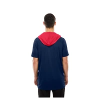 Men's New Era  Navy Houston Texans Combine Authentic Hooded Raglan Short-Sleeve T-Shirt