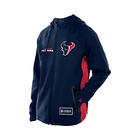 Men's New Era  Navy Houston Texans Combine Authentic Raglan Scuba Full-Zip Hoodie