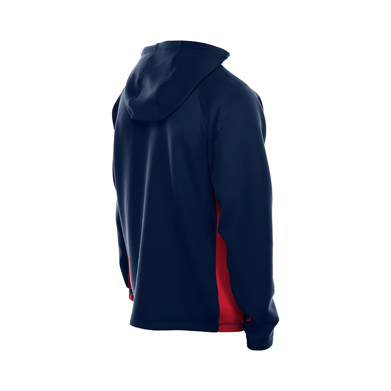 Men's New Era Navy Houston Texans Combine Authentic Raglan Scuba Full-Zip Hoodie