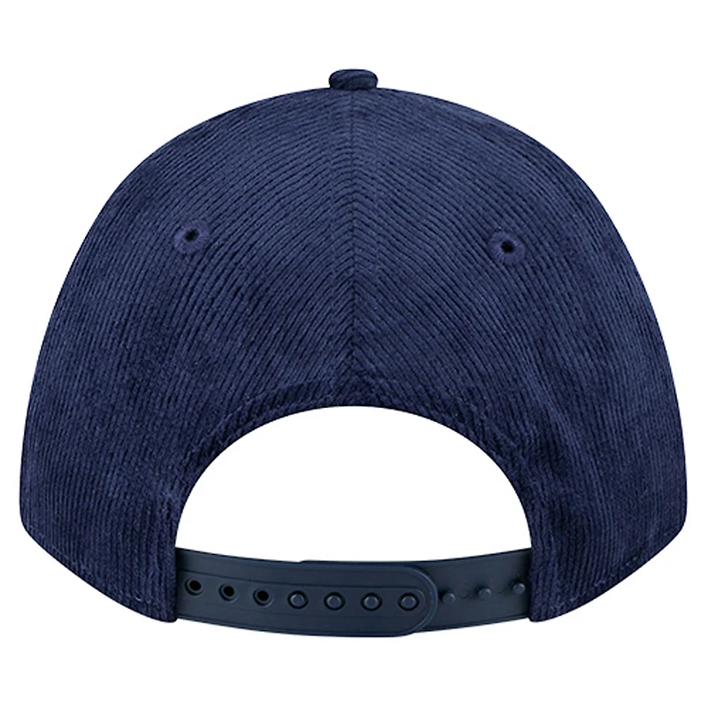 Casquette ajustable New Era 9FORTY A-Frame bleu marine Houston Texans en velours côtelé pour homme