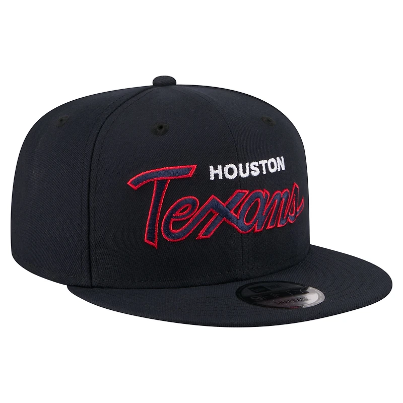 Men's New Era Navy Houston Texans Core Team Script 9FIFTY Snapback Hat